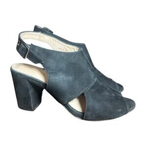 Carvela Black Suede Open-Toe Heel Sandals - Size 7